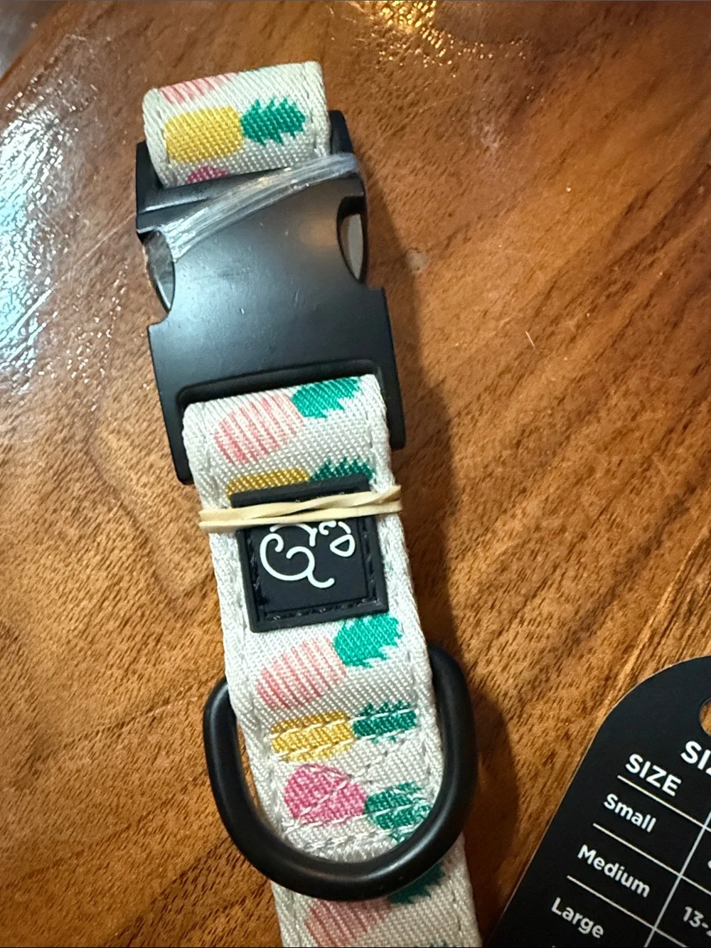Lucy and Co Dog Collar - Pink, Teal & Yellow Pattern (Medium)